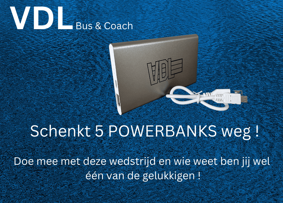 Wedstrijd: VDL Bus & Coach schenkt 5 powerbanks weg!
