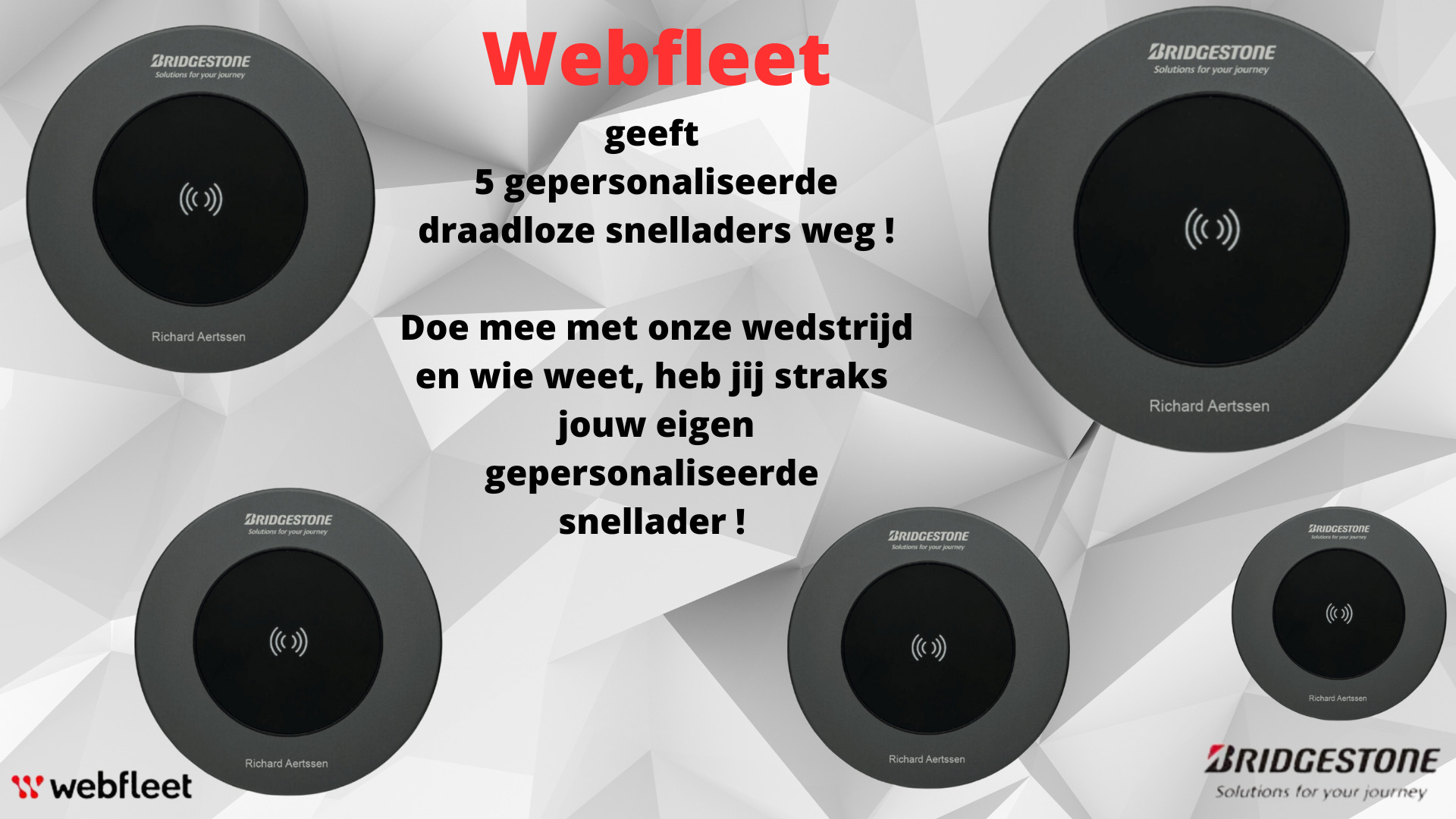 Wedstrijd: Webfleet geeft 5 draadloze snelladers weg!