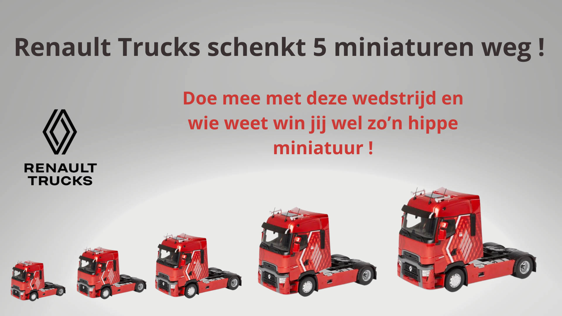 Wedstrijd: Renault Trucks geeft 5 miniaturen weg !