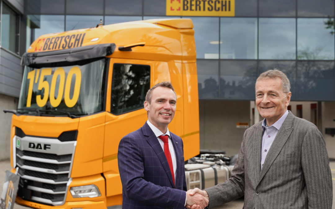 Le groupe Bertschi célèbre l&rsquo;arrivée de son 1 500e camion DAF