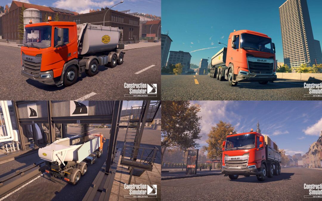 Conduite de camions DAF robustes dans le jeu vidéo « Construction Simulator »
