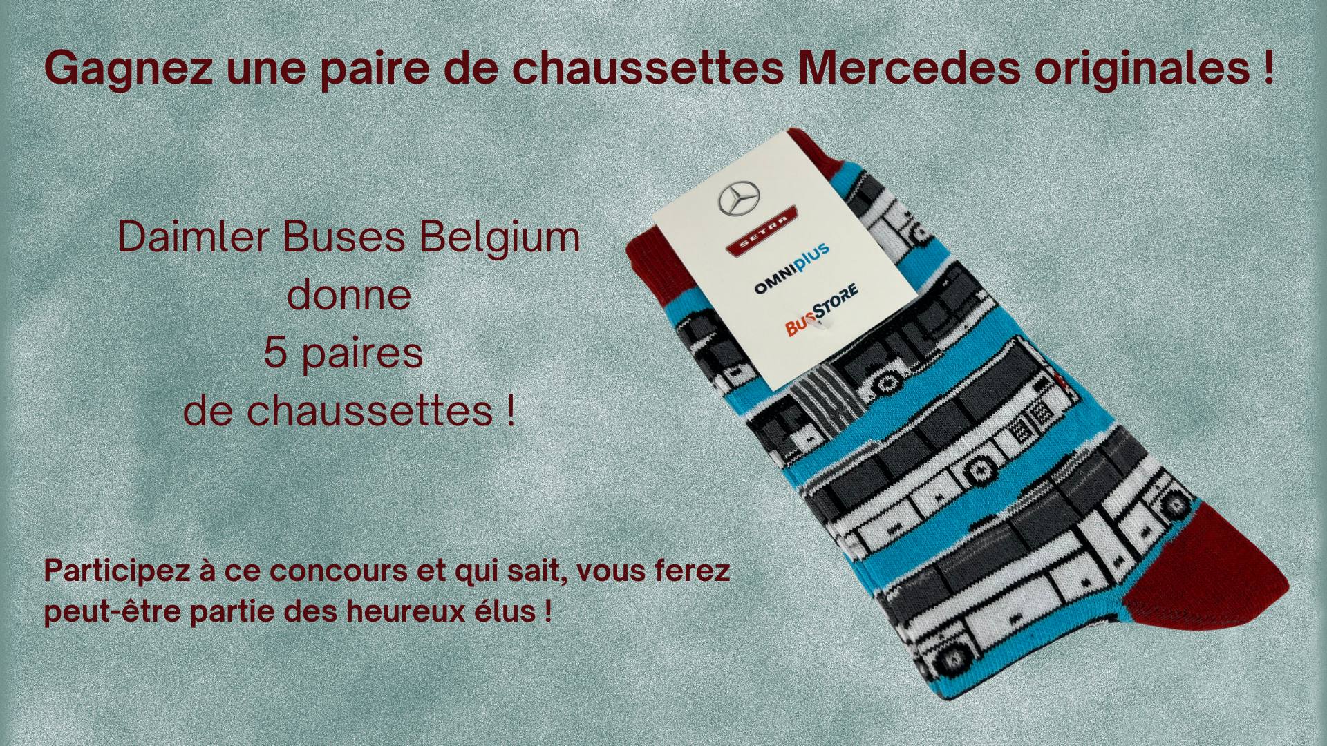 Concours !  Daimler Buses Belgium offre 5 paires de chaussettes !