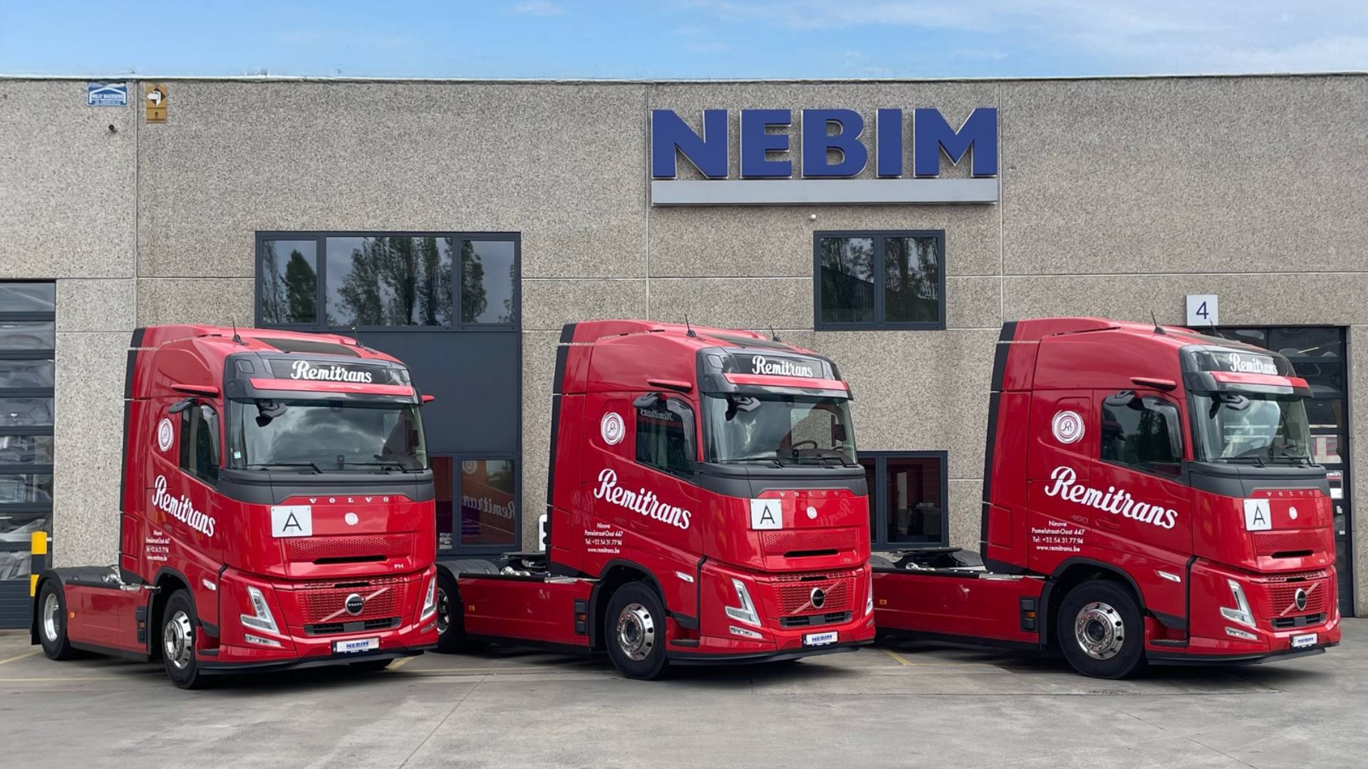 Remitrans kiest opnieuw voor Nebim en de Volvo FH Aero met de levering van 5 nieuwe trekkers